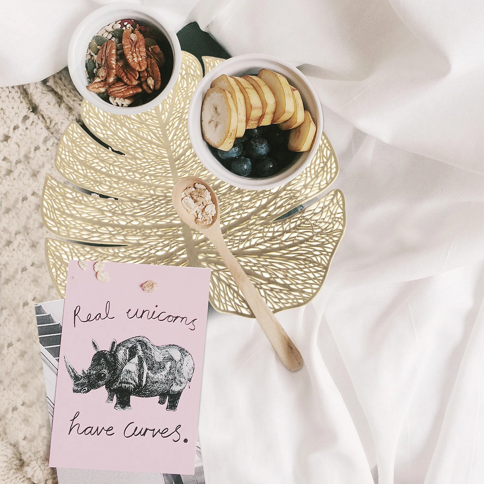 

3Pcs Imitation Plant Coasters PVC Coral Branches Design Heat Insulation Cup Mat for Table Protection Small Placemat Decorative