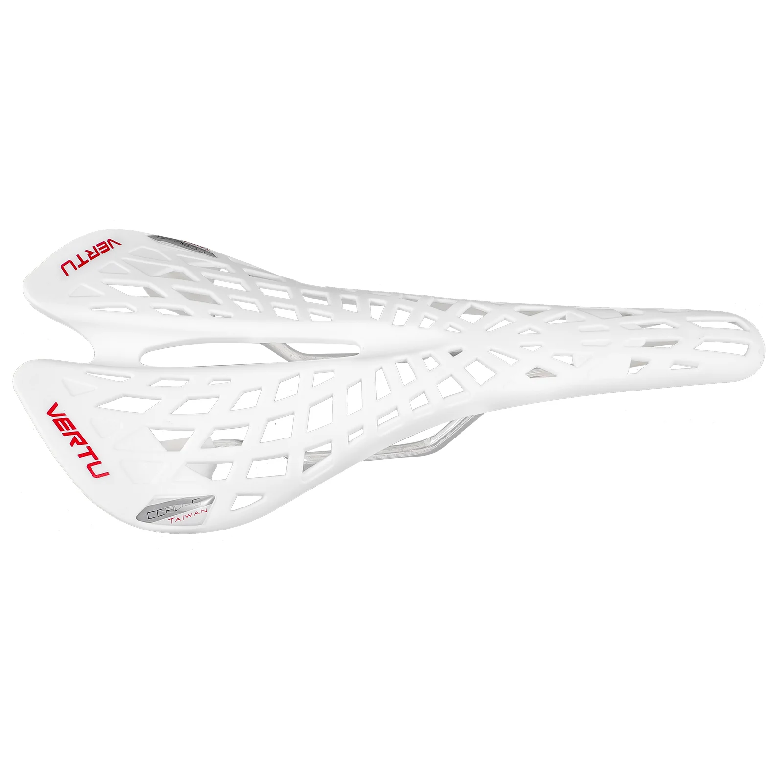 

Mountain Bike Seat Cushion Comfortable White Plastic Saddle Breathable Spider Web Design Stable Bicycles Accessories