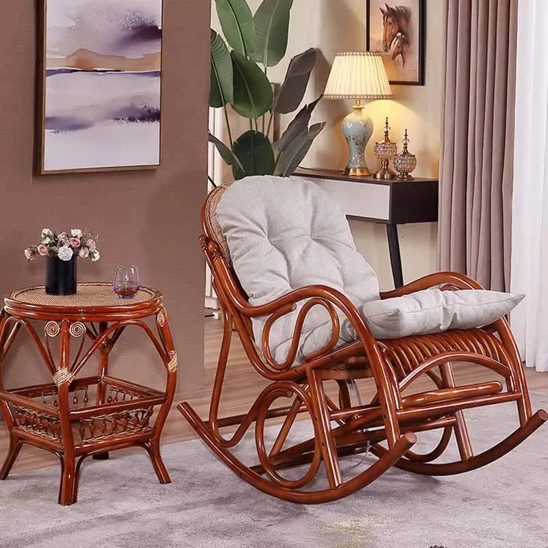 

Waterproof ergonomic brown rocking chairs for a comfy and cool living room.