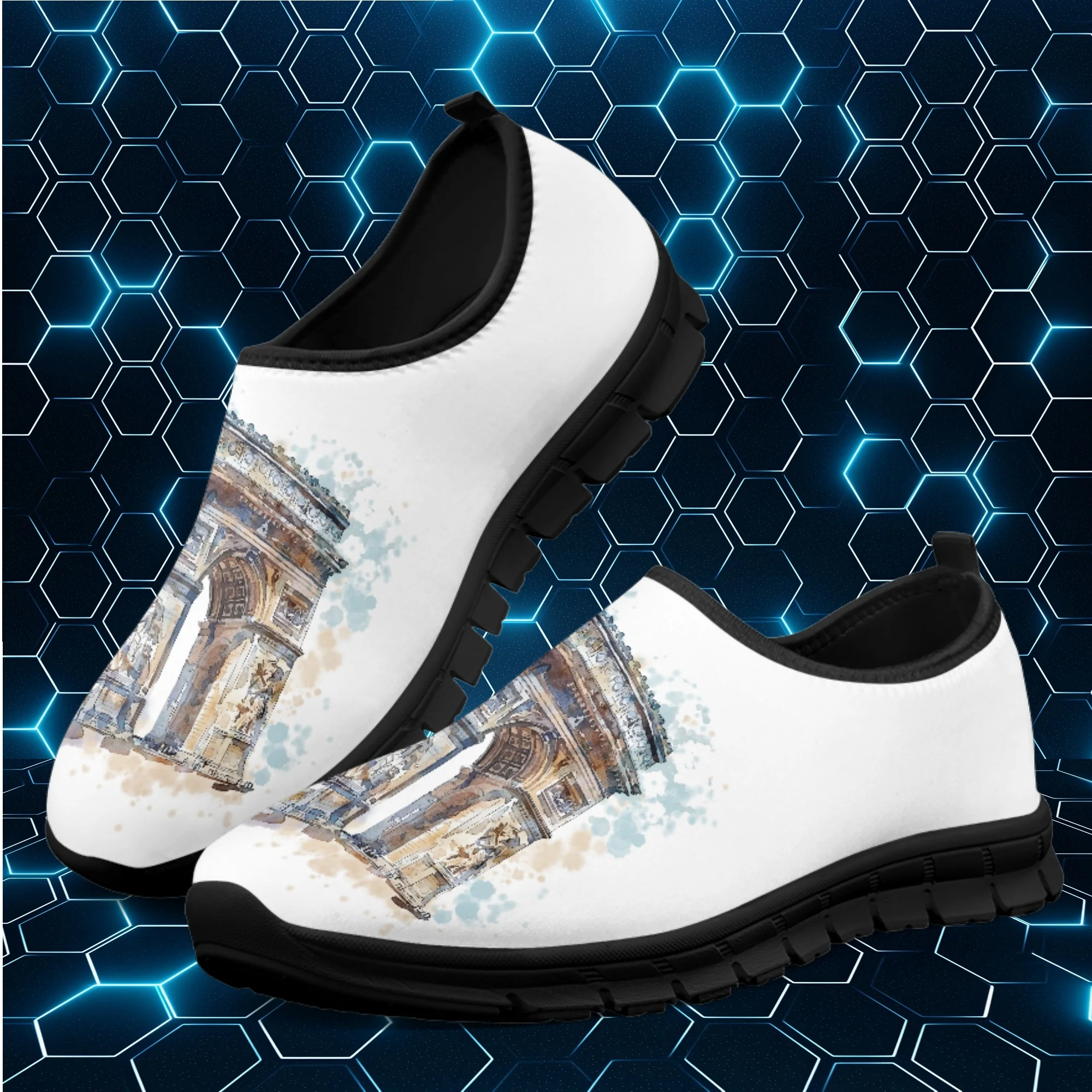 

INSTANTARTS, яркие дышащие кроссовки для бега, дышащие сетчатые туфли, лоферы