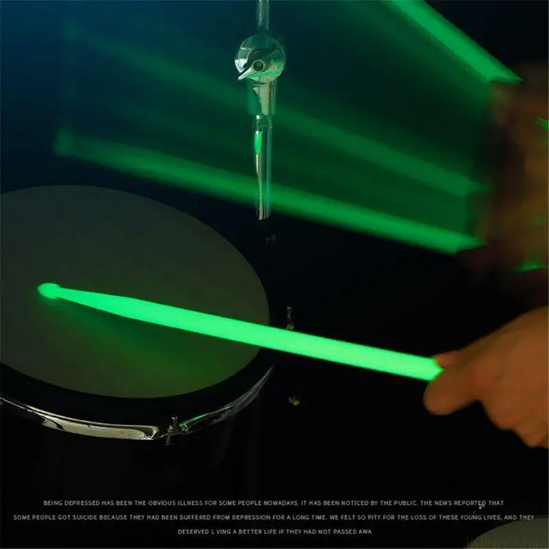 U2JB 5A Luminous Light Up Drum Sticks,Light Up Drumsticks, Fluorescent Drumsticks