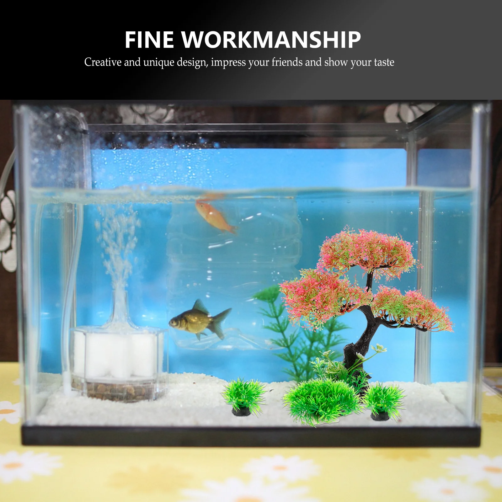 

4Pcs Resin Simulation Water Grass Aquarium Plant Ornament Fish Tank Decorative Aquatic Landscape Accessory Resin Water Plant