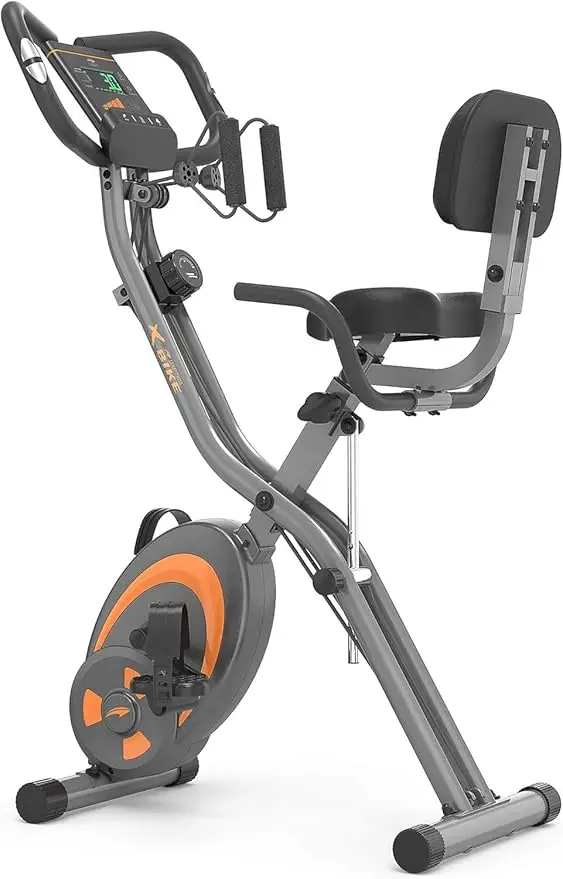 Folding Reclining Exercise Bike with Arm Resistance Bands, Pulse Sensor, LCD Monitor and Easy to Assemble Indoor Cycling Bike 22
