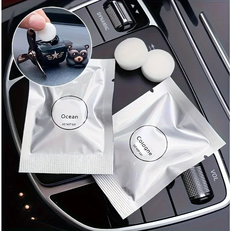 7pcs Air Freshener Replacement Tablet Refill Solid Perfume Flavor for Car Air Vent Fragrances Diffuser Air Purifier Ashtray