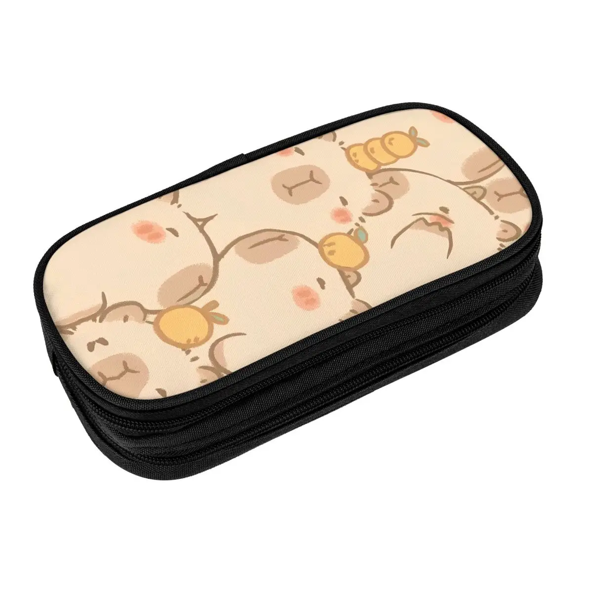 Adorável Capivara Kawaii Animal Lápis Case para Estudantes, Retro Pen Box Design, de volta às aulas, Papelaria Gift Idea, Moda