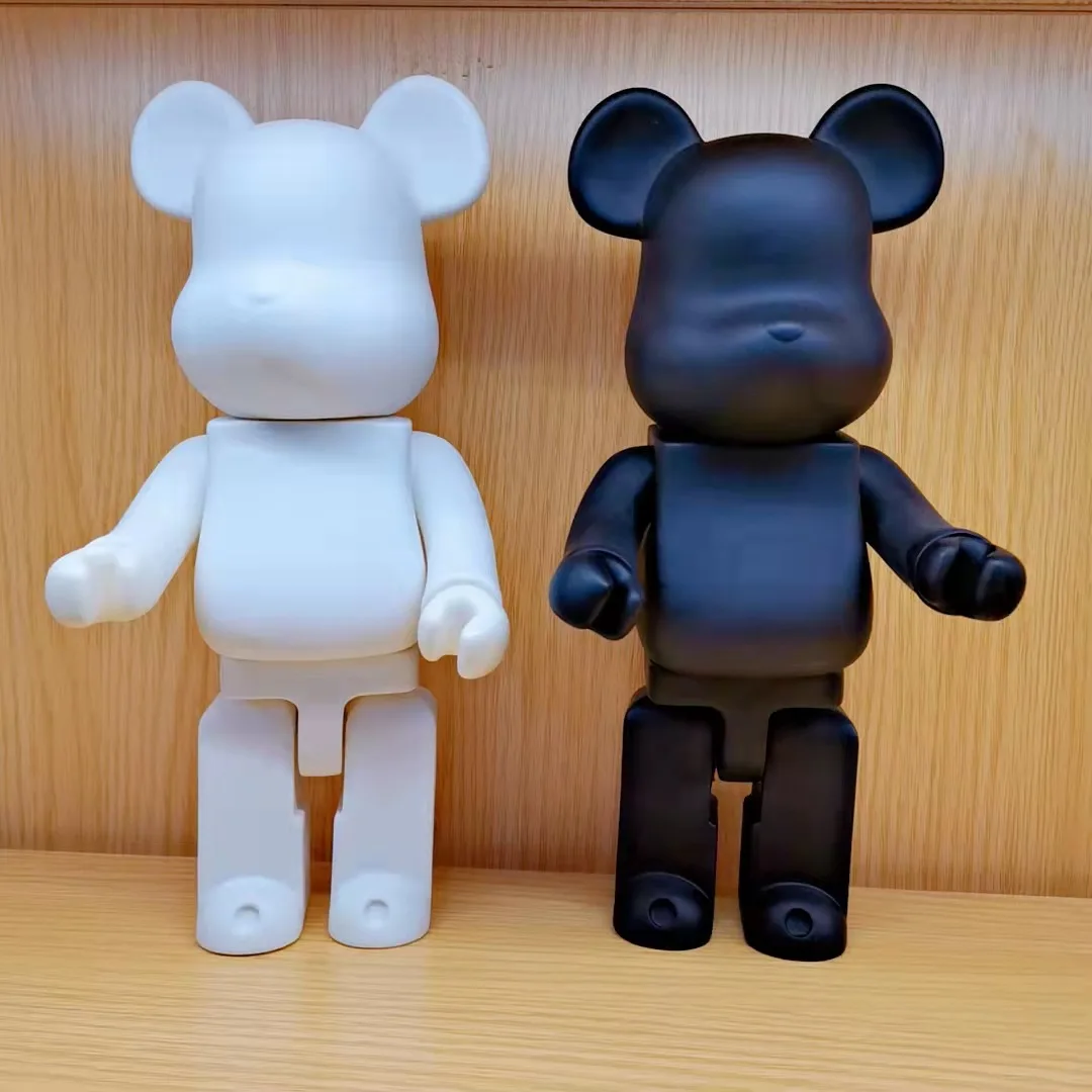 The lowest price 2pcs 28cm 400% bearDIY Paint Medicom Trendy Toys white and black PVC Action Figure