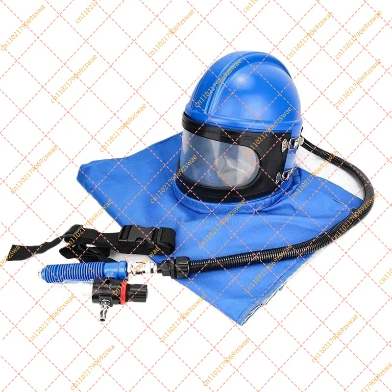 Sandblasting Hood & Air Supply Hose, Protective Sand Blast Helmet