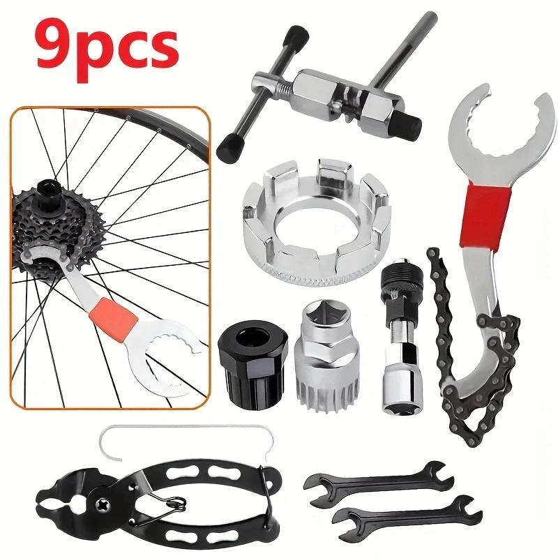 AliExpress Mountain bike three-in-one tail hook wrench, middle shaft flywheel chain crank disassembly and repair tool set