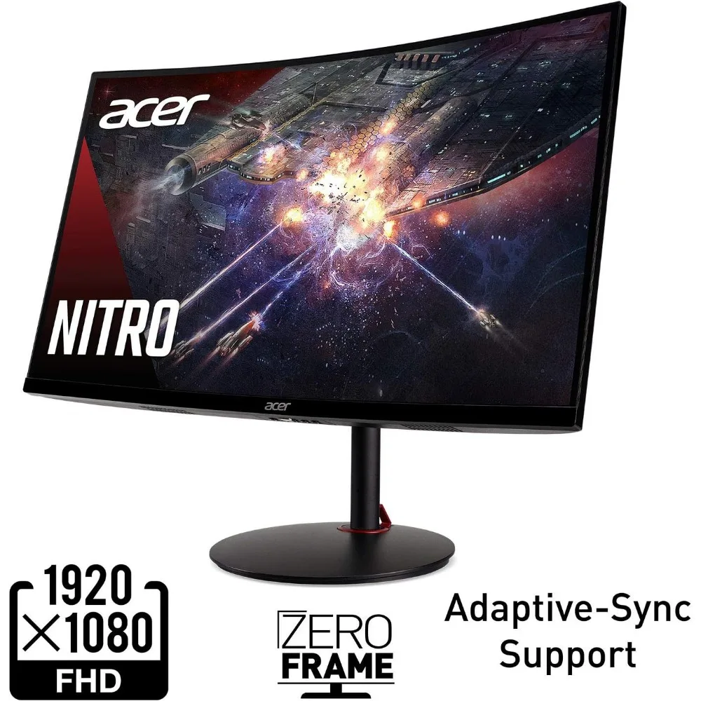 Nitro XZ270 Xbmiipx 27 "1500R melengkung Full HD (1920x1080) VA Monitor Gaming Zero-Frame dengan sinkronisasi adaptif, kecepatan Refresh 240Hz