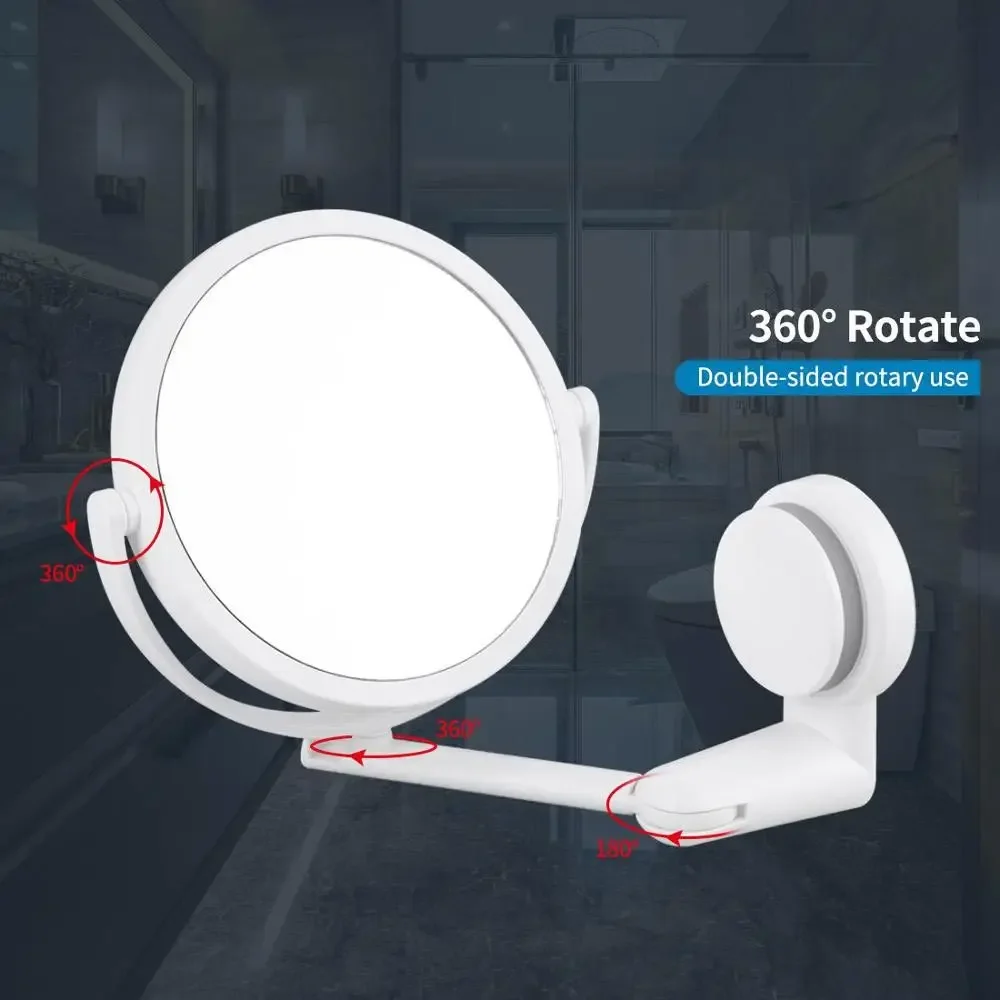 360 °   Drehbarer, zusammenklappbarer Kosmetikspiegel, kein Schlag, Vergrößerungsspiegel, Badezimmerspiegel, Wandmontage, Rasierspiegel, HD-Kosmetikspiegel
