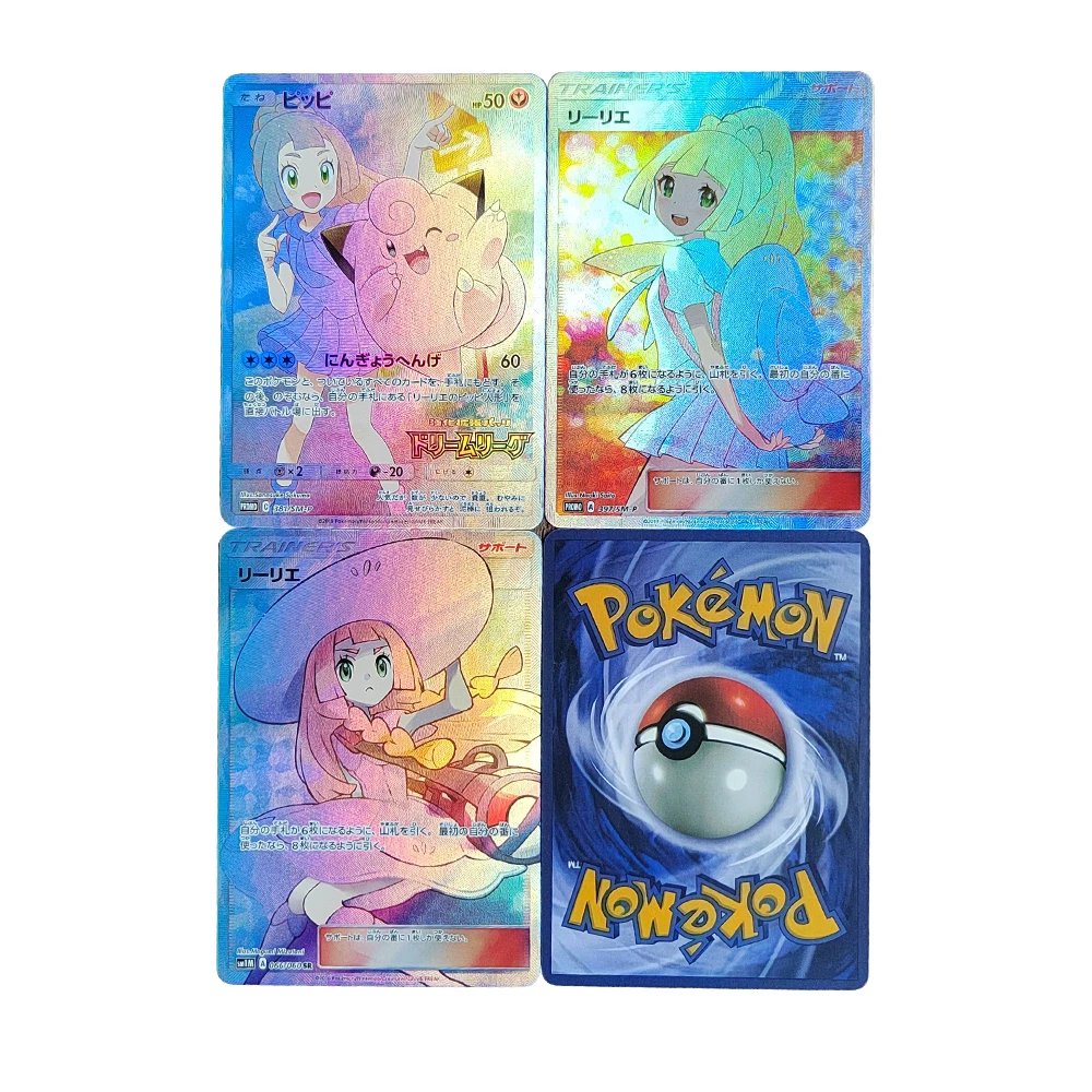 3Pcs/set PTCG Pokemon DIY Trainer Lillie Vulpix Collectibles Card dusk Flashcard Game Collection Anime Collection Cards