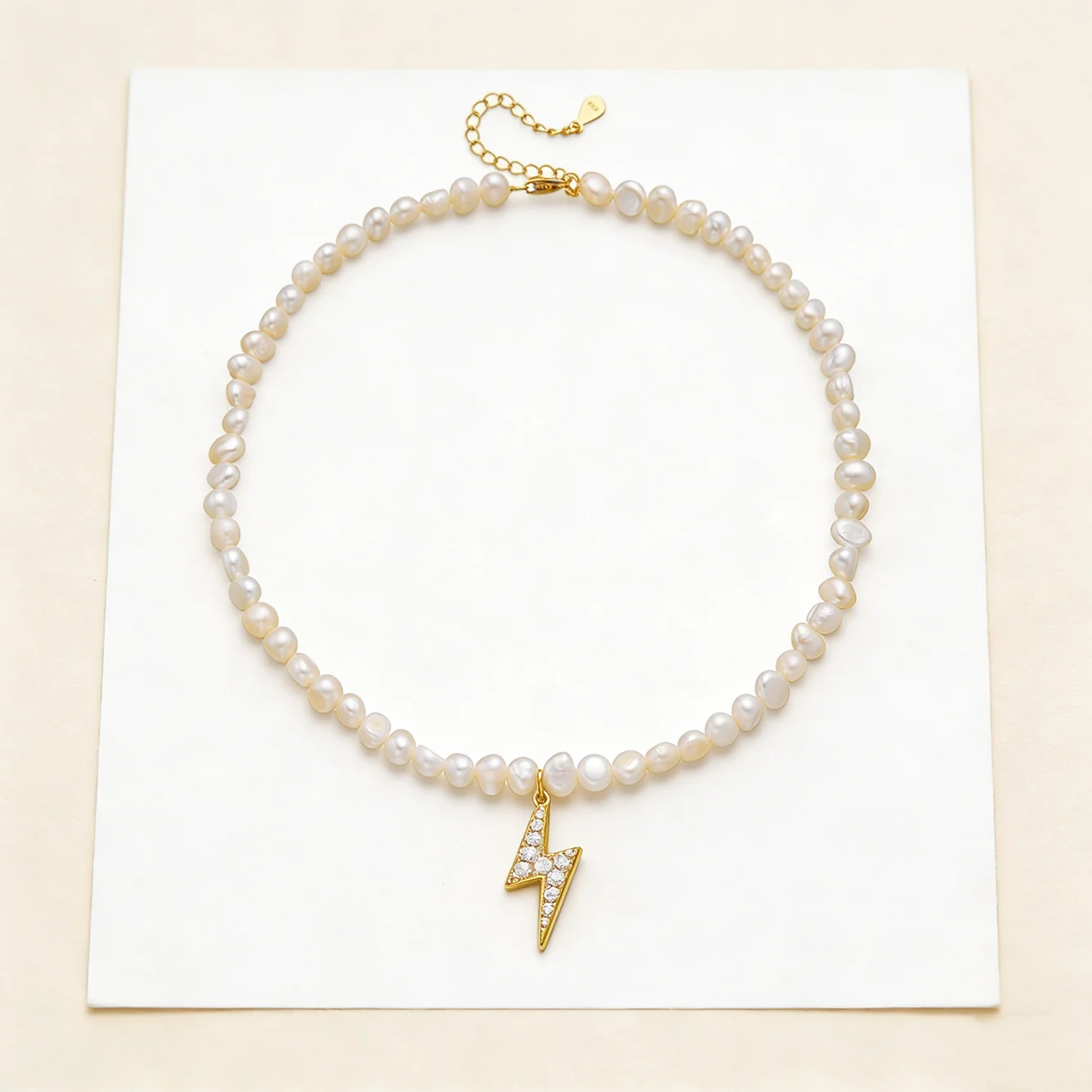 

Ожерелье-чокер FULSUN с жемчугом в стиле барокко и цирконием в форме молнии, серебро 925 пробы, позолота 14K, модные женские украшения