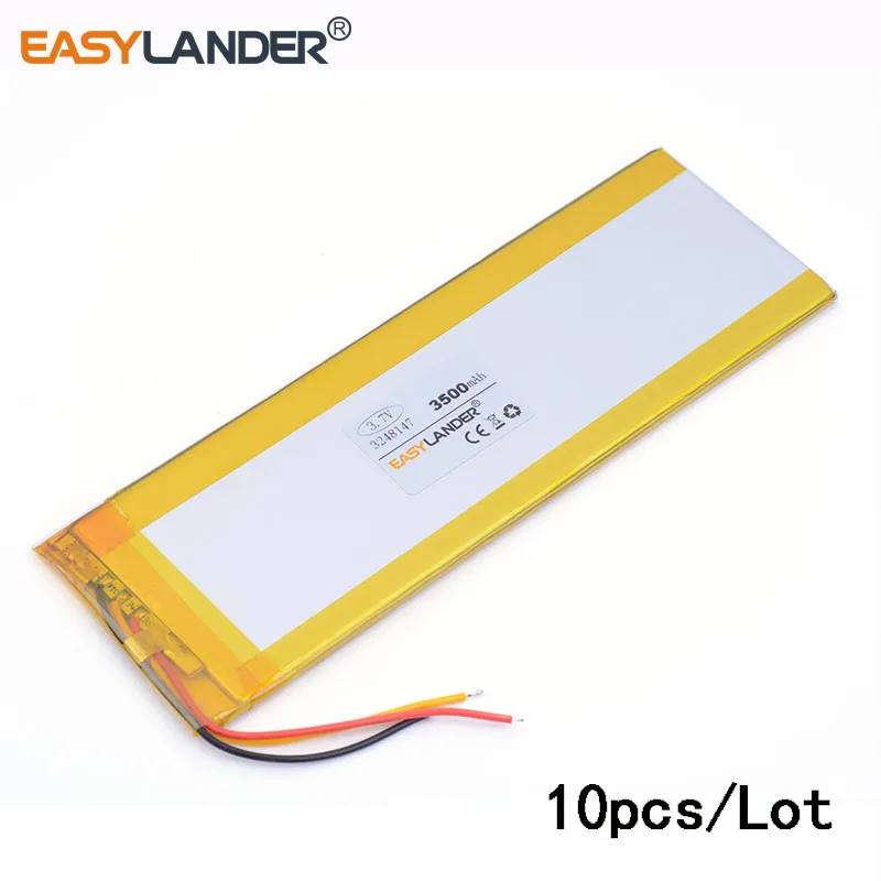 

10pcs /Lot 3.7v 3 wire 3248147 3500mah lithium Li ion polymer rechargeable battery For 7" Digma Optima 7.5 3G T7025MG / Irbis