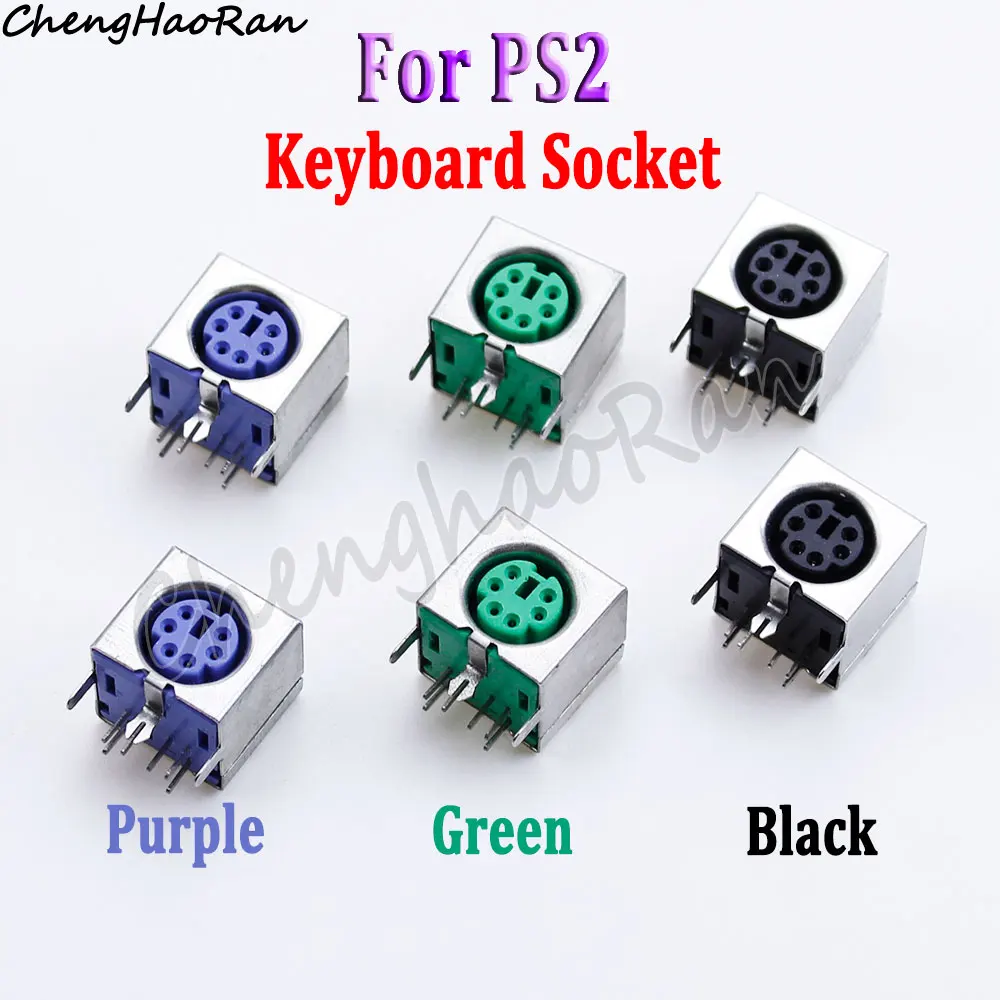 

5 Pieces For PS2 Keyboard Socket Female Jack For PS2 Mouse Socket 6-Pin Purple Green Black Connector