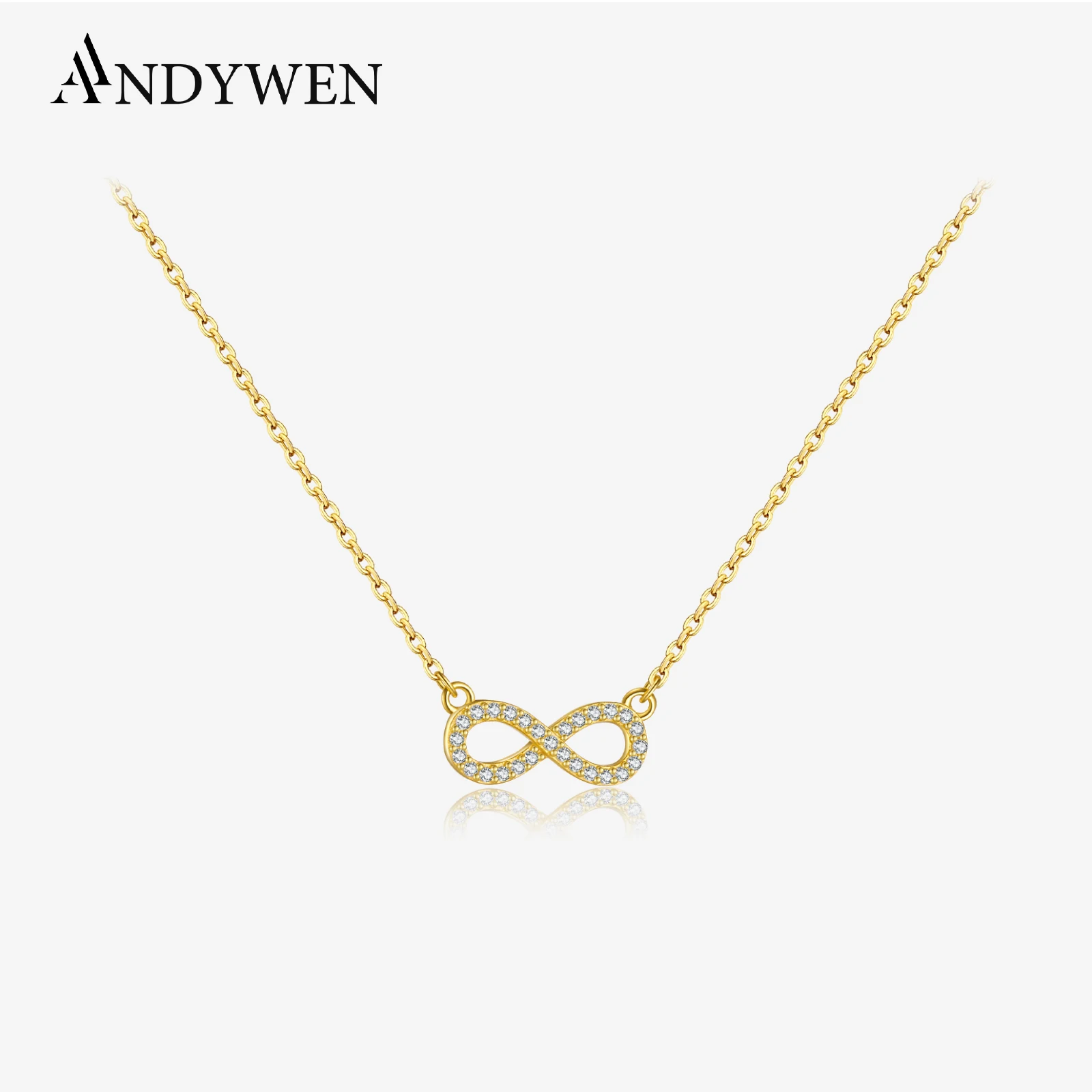 ANDYWEN Women 925 Sterling Silver Clear Zircon Necklace 2024 Original Design Fine Fashion Luxury Wedding Birthday Gift Jewelry