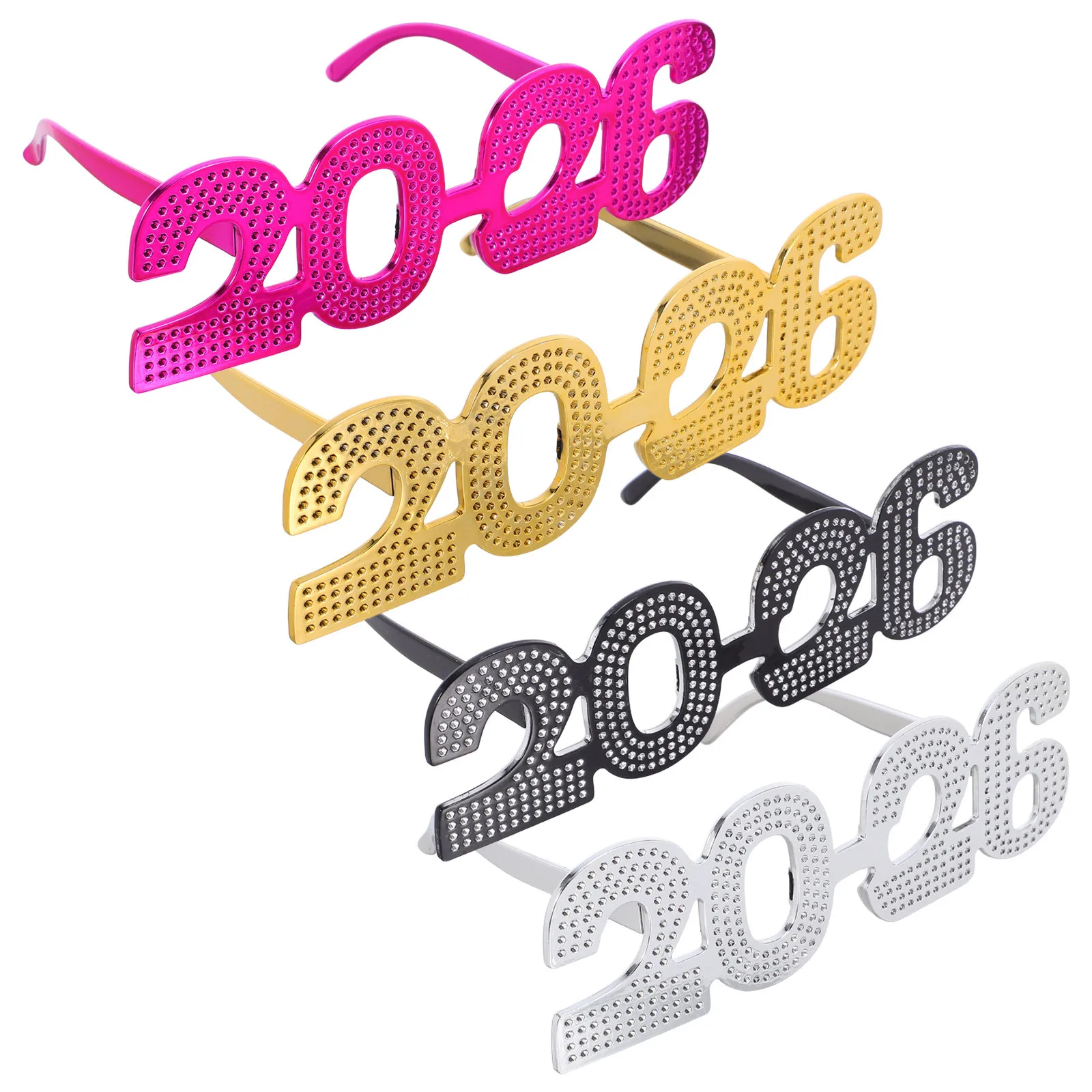 

4Pcs 2026 New Year Party Eyewear Playful Designs for Capturing Joyful Moments and Festive Decorations New Years Accessories