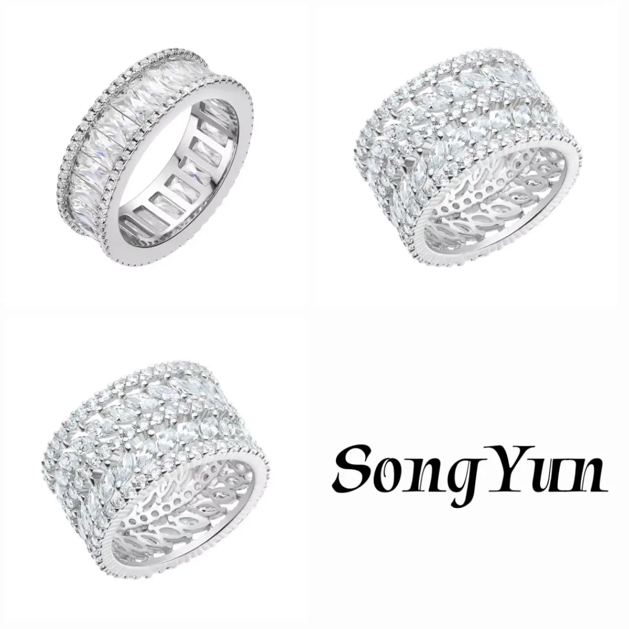SY Brand Jewelry 925 Sterling Silver Ring for Women Band CMA Certificate Eternal Style 18K Gold Plated 7A CZ Zircon Fine Jewelry