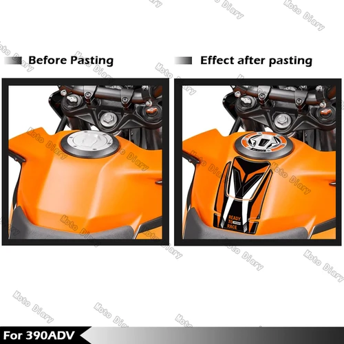 Imagen 2 del producto Almohadilla de tanque de combustible 390ADV, pegatina, tapa de aceite y Gas, pegatina 3D, Protector de cubierta impermeable para ktm 390 Adventure 390 adv