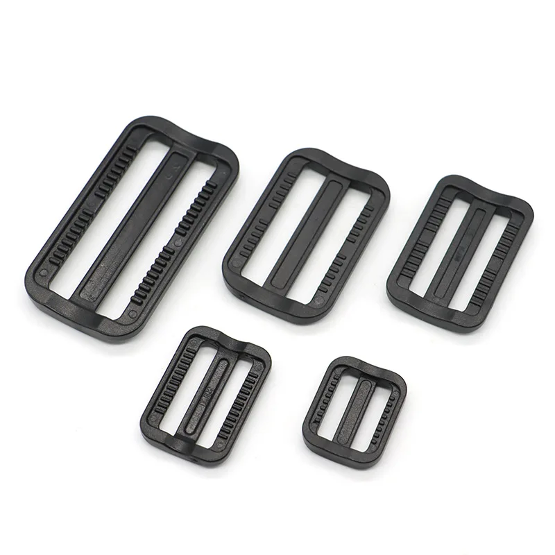 10pcs Plastic Tri Glides Slide 3 Bar Rectangle/Square Adjuster Buckle For Leather Craft Bag Shoulder Strap Belt Webbing 2-5cm