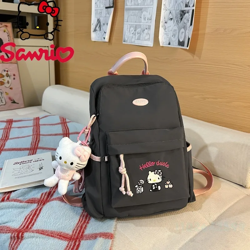 Hello Kitty New Women's Backpack Fashion High Quality Lightweight Girls Backpack Solid Color Versatile Multi-functional Backpack