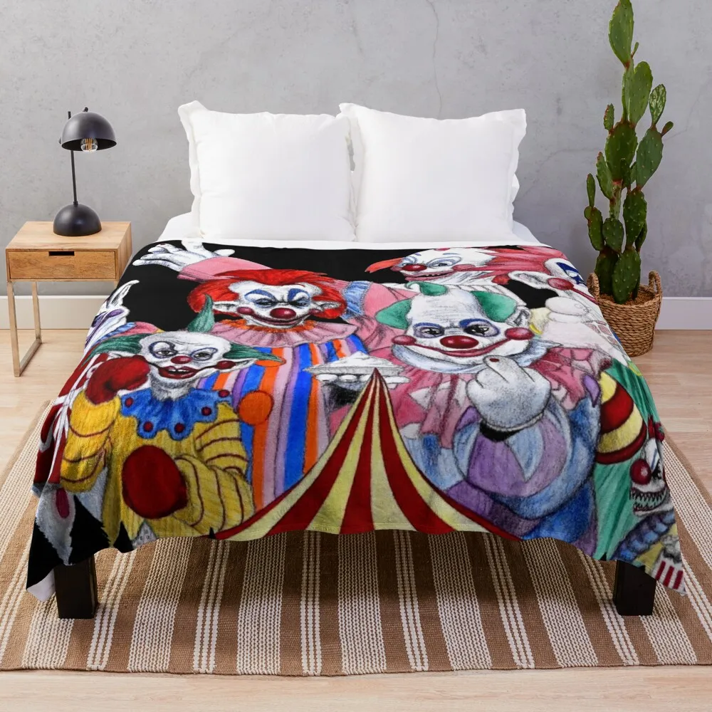 Killer Klowns From Outer Space! Throw Blanket Vintage Blanket Thin Blanket