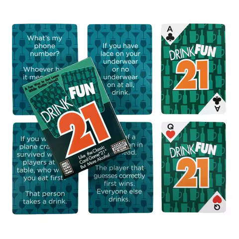Drink Fun 21 A Fun Way To Get Loose Like The Classic Card Game "21" Board Deck Drinking