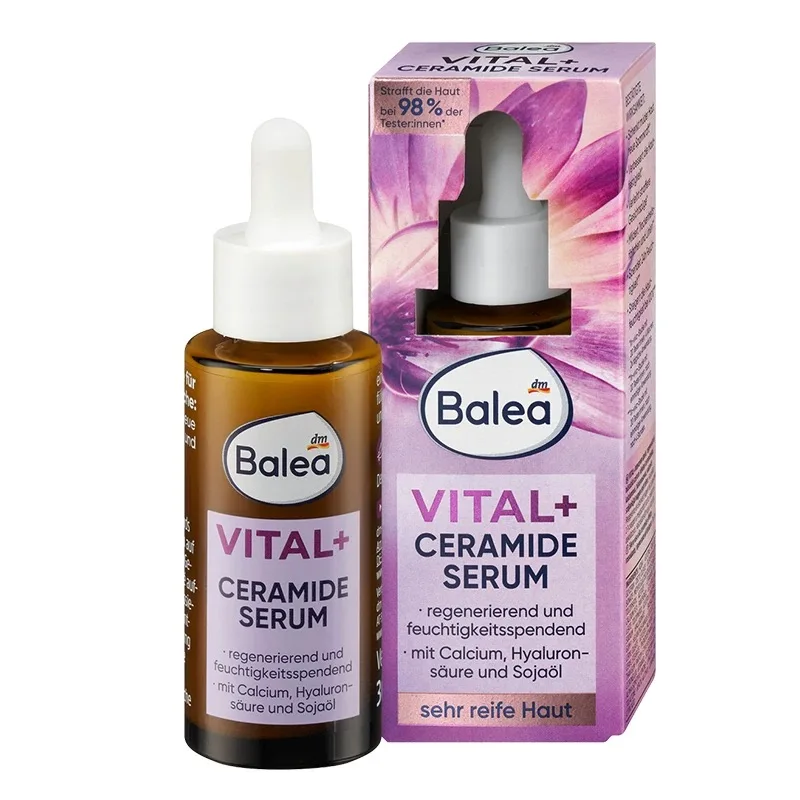 

Немецкая сыворотка Balea Vital+ Ceramide, отбеливающая, осветляющая, укрепляющая и питательная эссенция против морщин и старения