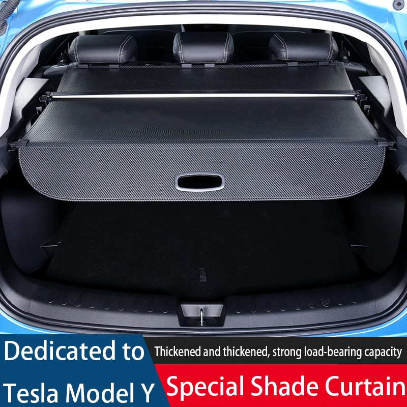 For Tesla Model Y 2018-2023 Car Trunk Cargo Cover Curtain Rear Boot Tray Security Shield Organizer Shade Partition Privacy Mats