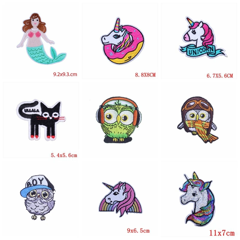 Prajna 10PCS Wholesale Animal Patch On Clothes DIY Iron On Patches Cartoon Stickers Embroidered Patches for Clothing Appliques