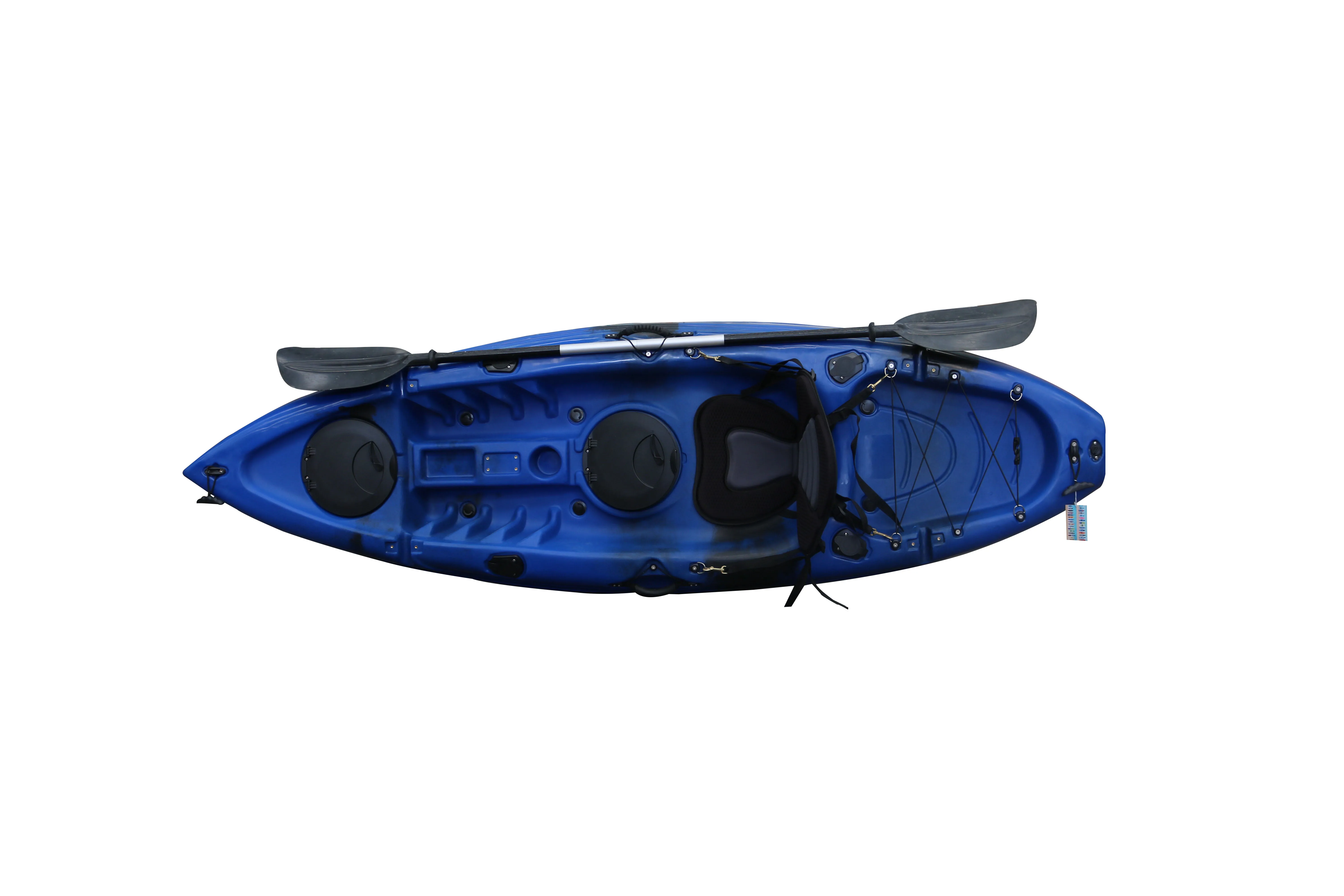 صيد كاياك بلاستيكي مجداف واحد لصيد الأسماك يجلس على قمة الكاياك مع فتحة