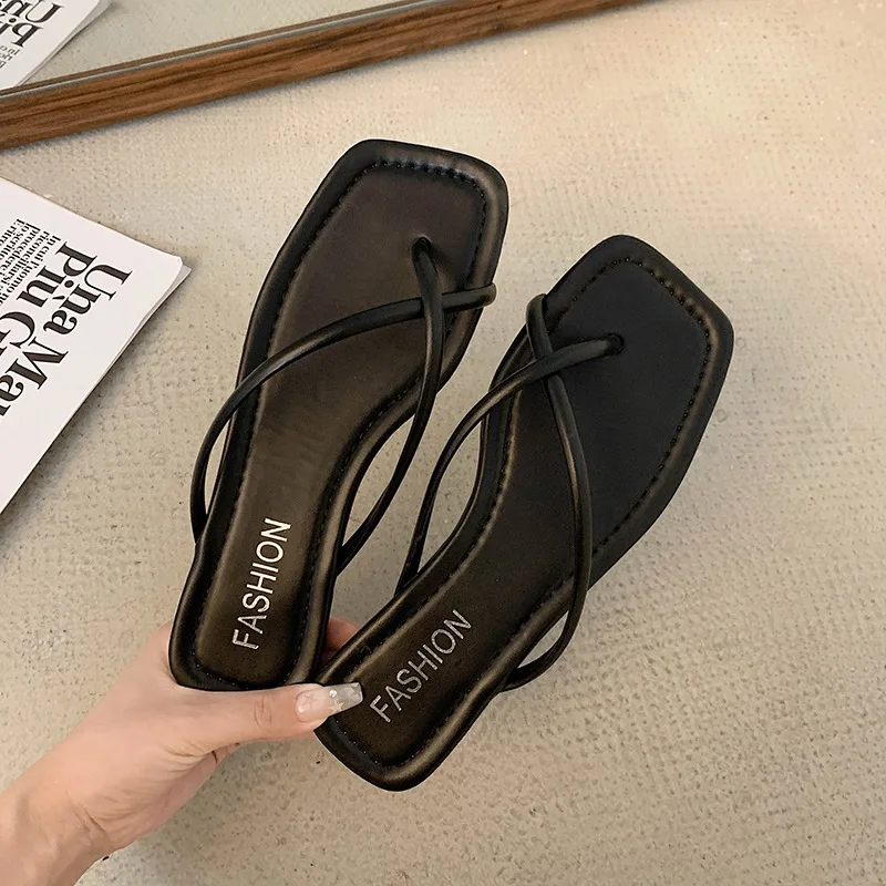 Fashion Women Sandals Clip Toe Party Dress Shoes Woman White Brown Black Summer Ankle Strap Elegant Fashion Low Heels Sandals