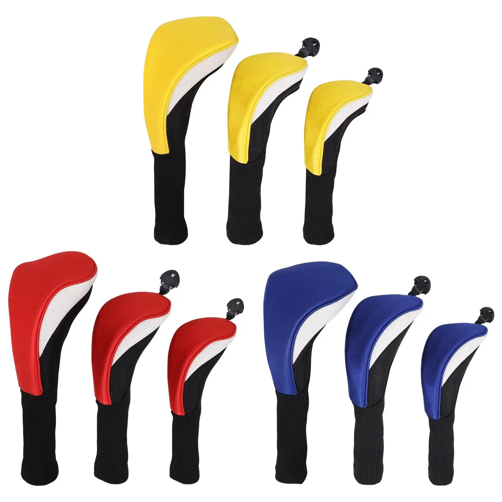 

3x Golf Club Head Covers, Golf Wood Head Covers, Anti-slip Cover with
