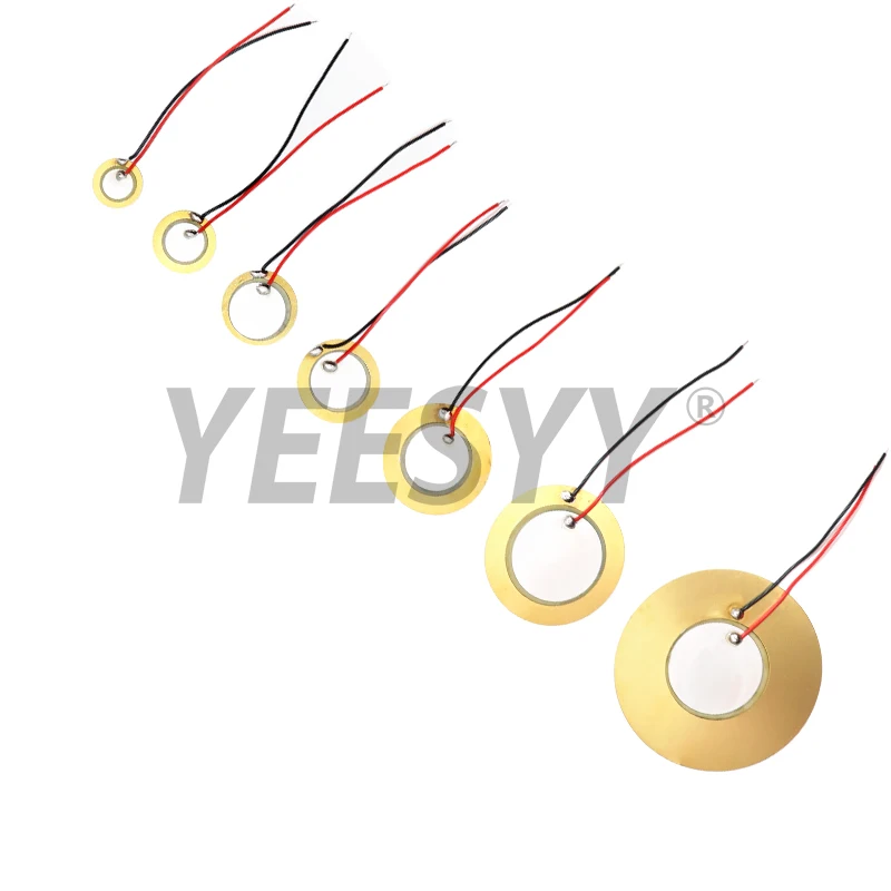 10/20pcs  12MM 15MM 18MM 20MM 27MM 35MM 50MM Piezoelectric Ceramic Wafer Plates with Wire, Diameter Copper Buzzer Loudspeaker