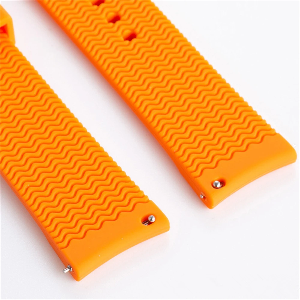 Универсальный изогнутый силиконовый ремешок для телефона 20 мм 22 мм для мягкого ремешка huawei водонепроницаемый ремешок для наручных часов