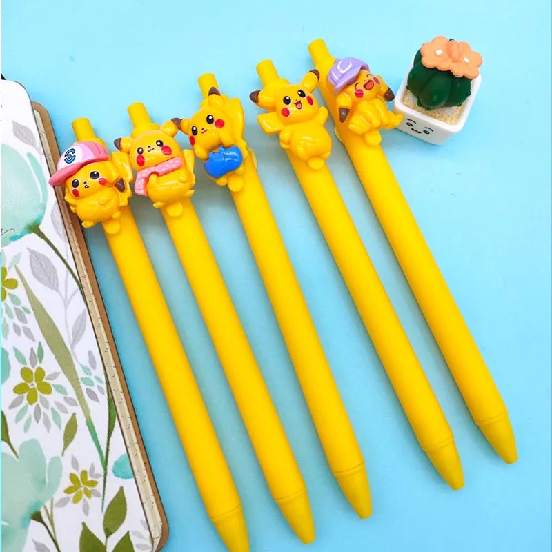 30pcs/lot Cartoon Pokemon Press Gel Pens For Writing Kawaii 0.5mm Black Ink Neutral Pen Stationery Gift Office School Supplies