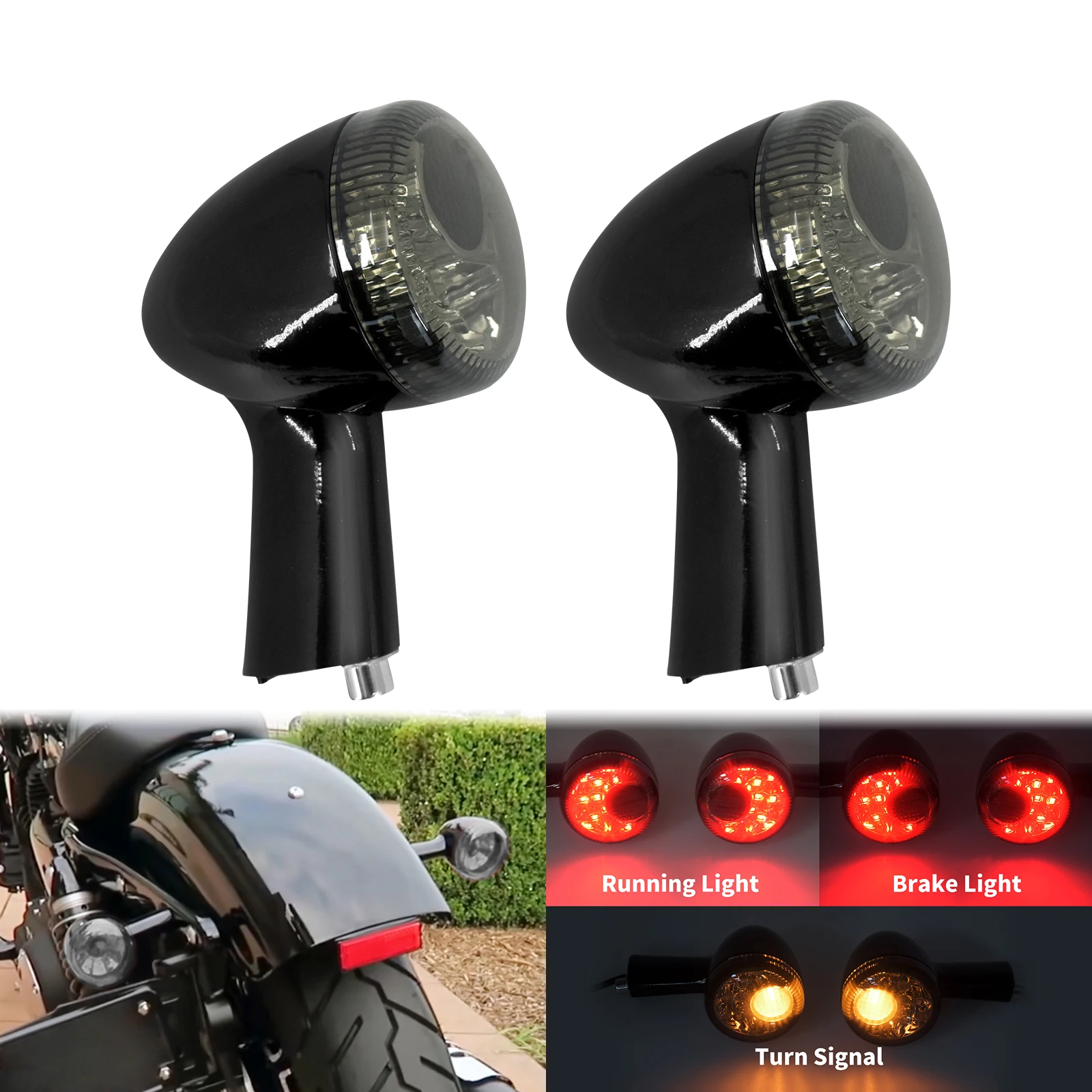 Motorcycle Rear Turn Signal LED Indicator Brake Light For Harley Sportster 883 Iron XL1200 Forty Eight Roadster Custom 1992-2022