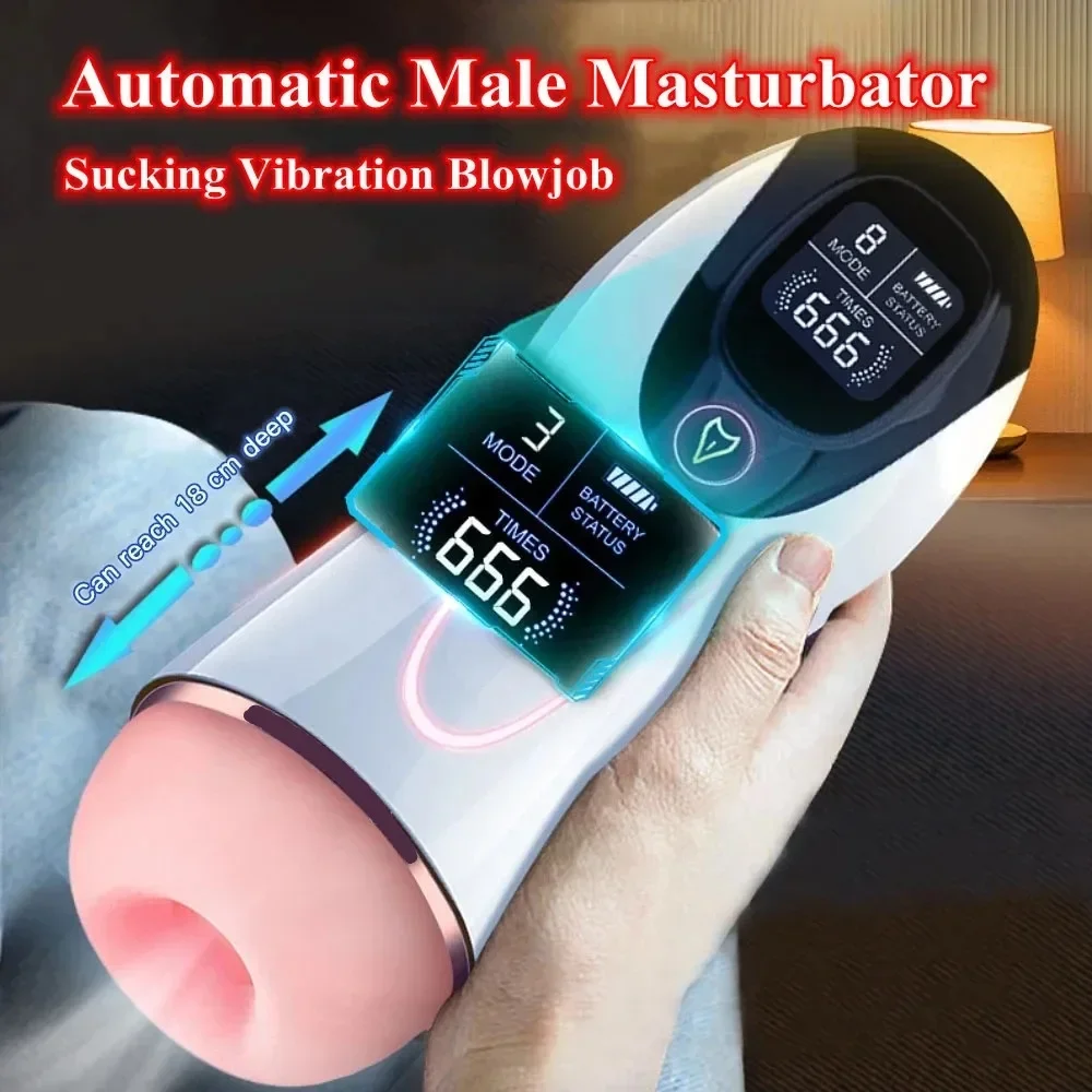 Automatic Male Masturbator Cup Sucking Vibration Blowjob Real Vagina Pocket Pussy Penis Oral Sex Machine Toys Man Adults Goods