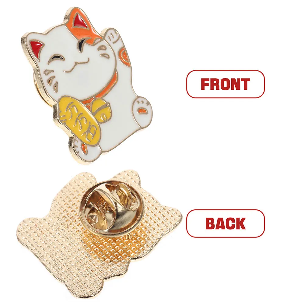 

4pcs Brooch Pin Japanese Style Fortune Animal Badge Vibrant Cartoon Cat Brooches for Hats Bags Decor Novelty Cute Pins