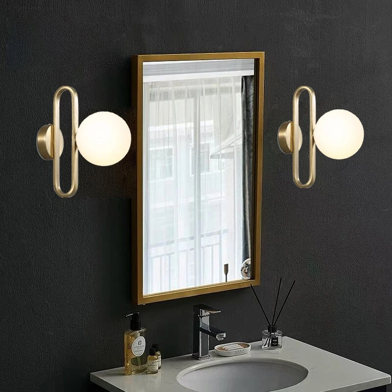 

Скандинавский креативный стеклянный настенный светильник, прикроватная лампа для спальни, простой ТВ-фон для гостиной, настенная лестница, балкон, проход, светильник