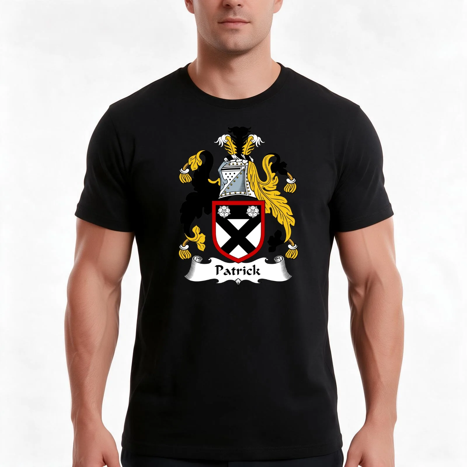 Patrick Coat of Arms / Patrick Family Crest T-Shirt Summer Casual Cotton Tee Oversized Streetwear Tops Vintage Graphic Print