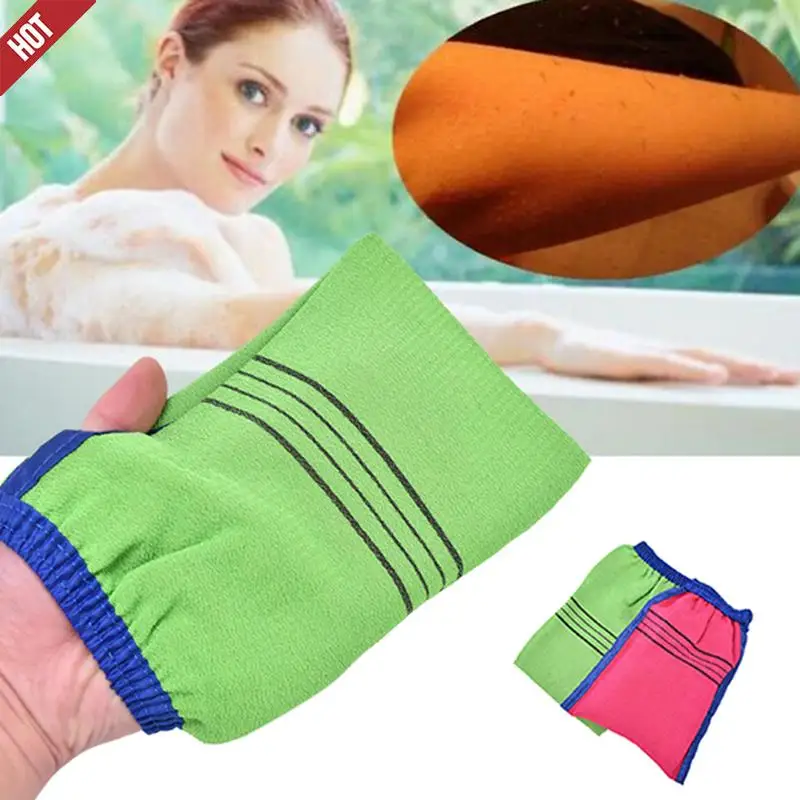 1PCS Shower Spa Exfoliator Two-sided Bath Glove Body Cleaning Scrub Mitt Rub Dead Skin Removal Magic Peeling Glove 14x17cm