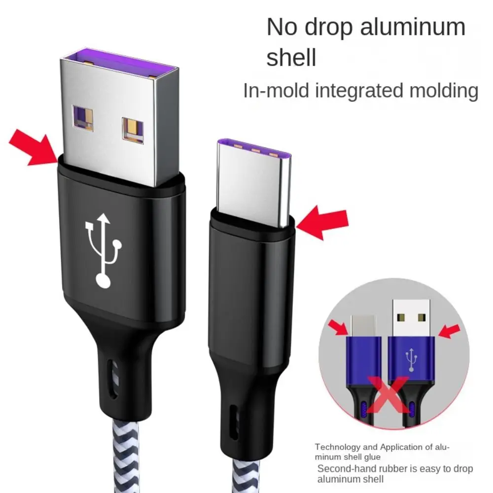 

Type C Fast Charging Cable Fast Charging Android Head Nylon Braided Charge Cable 6A Nylon Braided Mobile Phone Data Cord