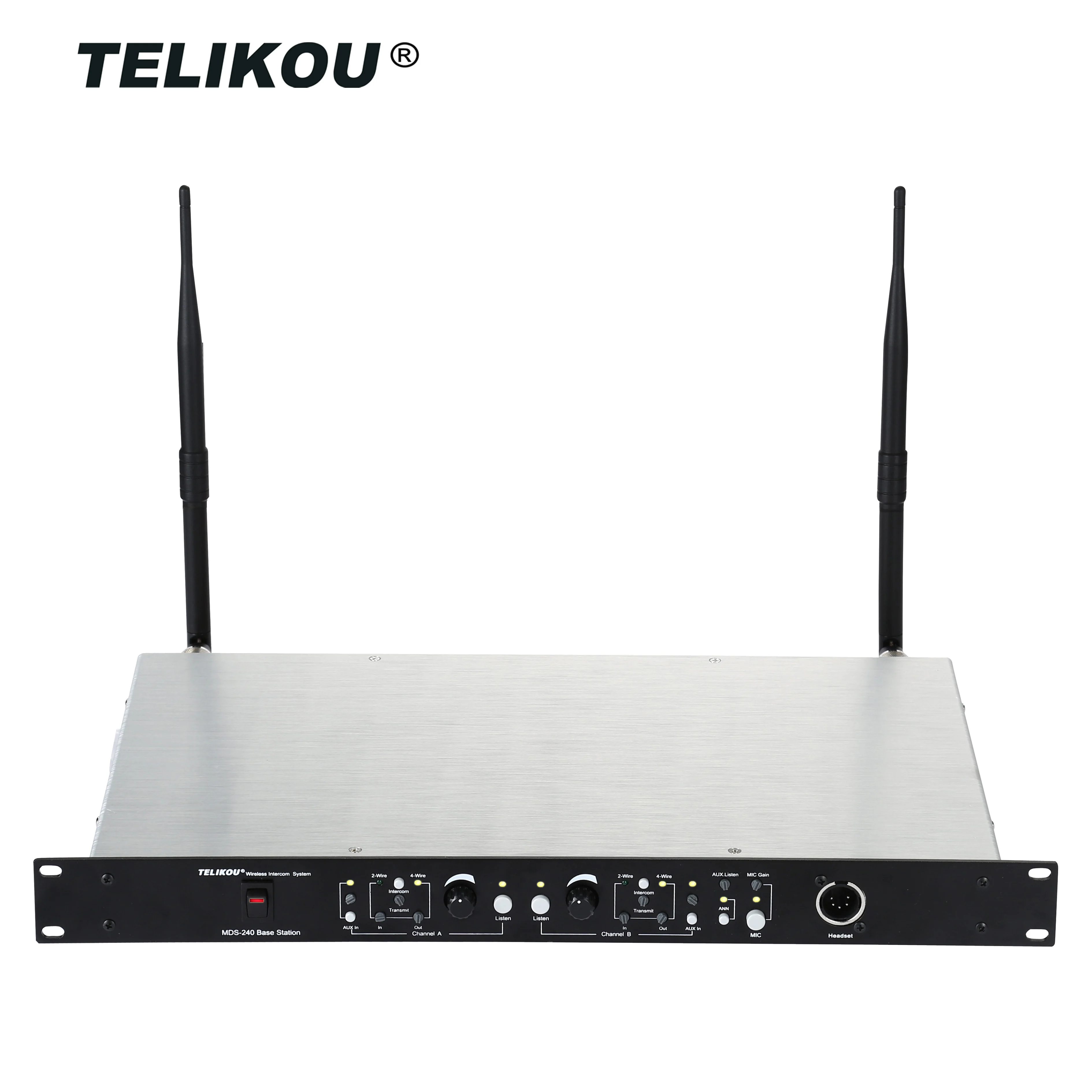 TELIKOU MDS-240 | 433Mhz Wireless Intercom Economical Package 8 Users Full Duplex Digital TV Station Film Broadcast Equipment