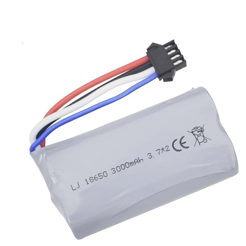 SM-4P 2S 3000mah 25c 18650 akumulator 7.4v bateria LiPo do UDI902 UDI007 UDI002 UDI001 HuanQi 961/962 HJ806 RC łodzie części zamienne