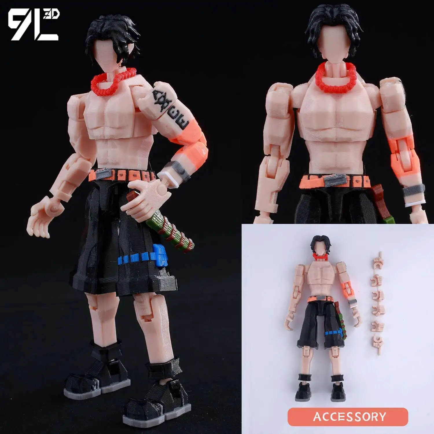 9L3D Gedrukt Anime Karakters Lucky 13 Zoro Dummy Actiefiguren Monkey D.Luffy Multi-Jointed Beweegbare Shapeshift Mannequin Speelgoed