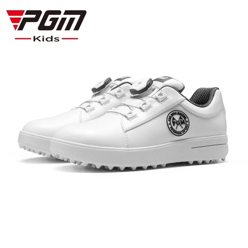 

PGM Knob Laces Series Spike Less Waterproof Junior Kid Golf Shoe with Breathable Lining and Non Slip Design XZ254