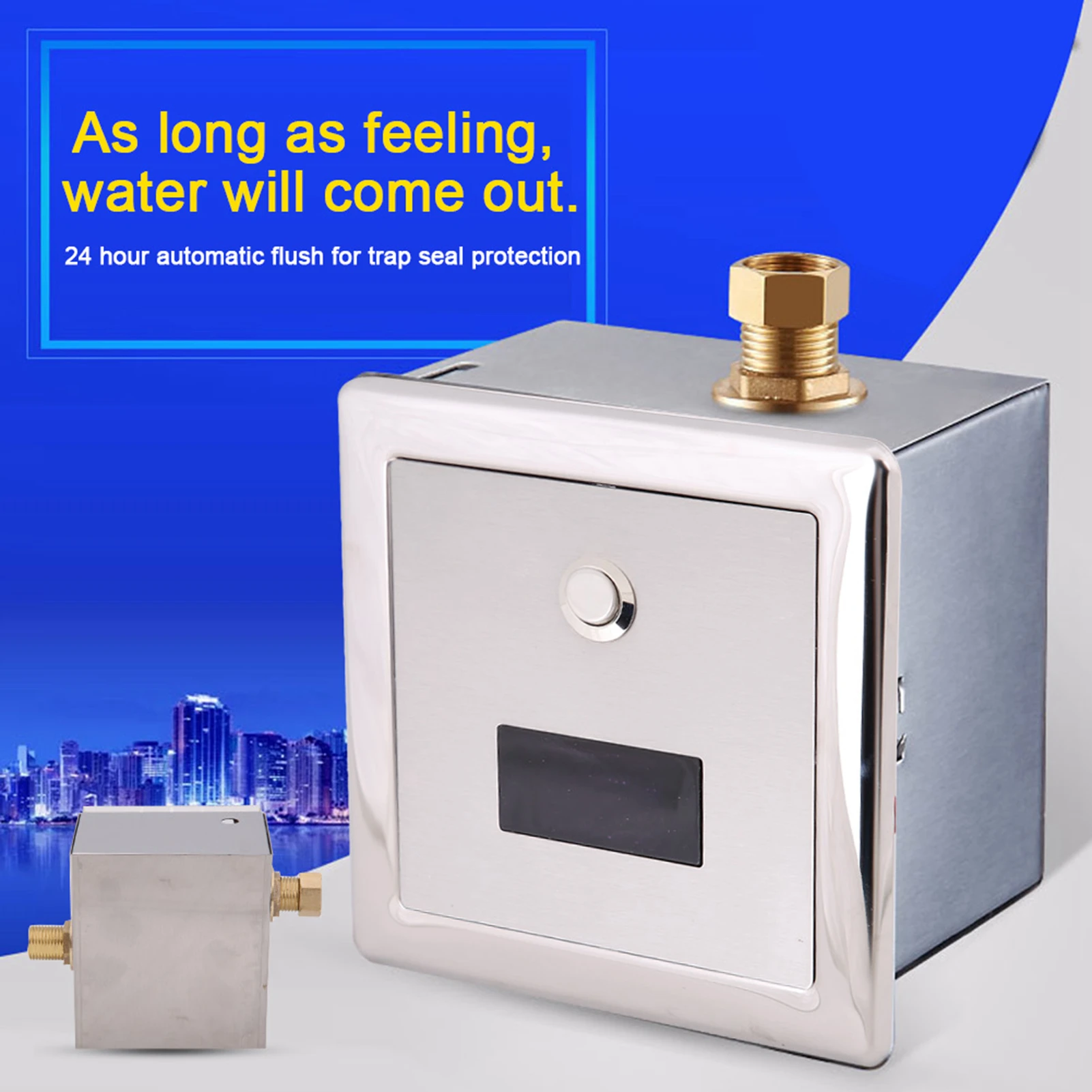 

Automatic Urinal Flush Wall Mount Lavatory Automatic Sensing Urinal Flush Valve Bath Toilet Faucet Taps