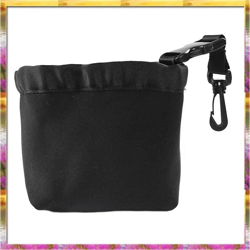 Budget-Friendly 1 Pcs Golf Ball Cleaning Bag Golf Club Cleaner Bag Golf Ball Bag Golf Ball Wiping With Clip Golf Accessory ,Blac