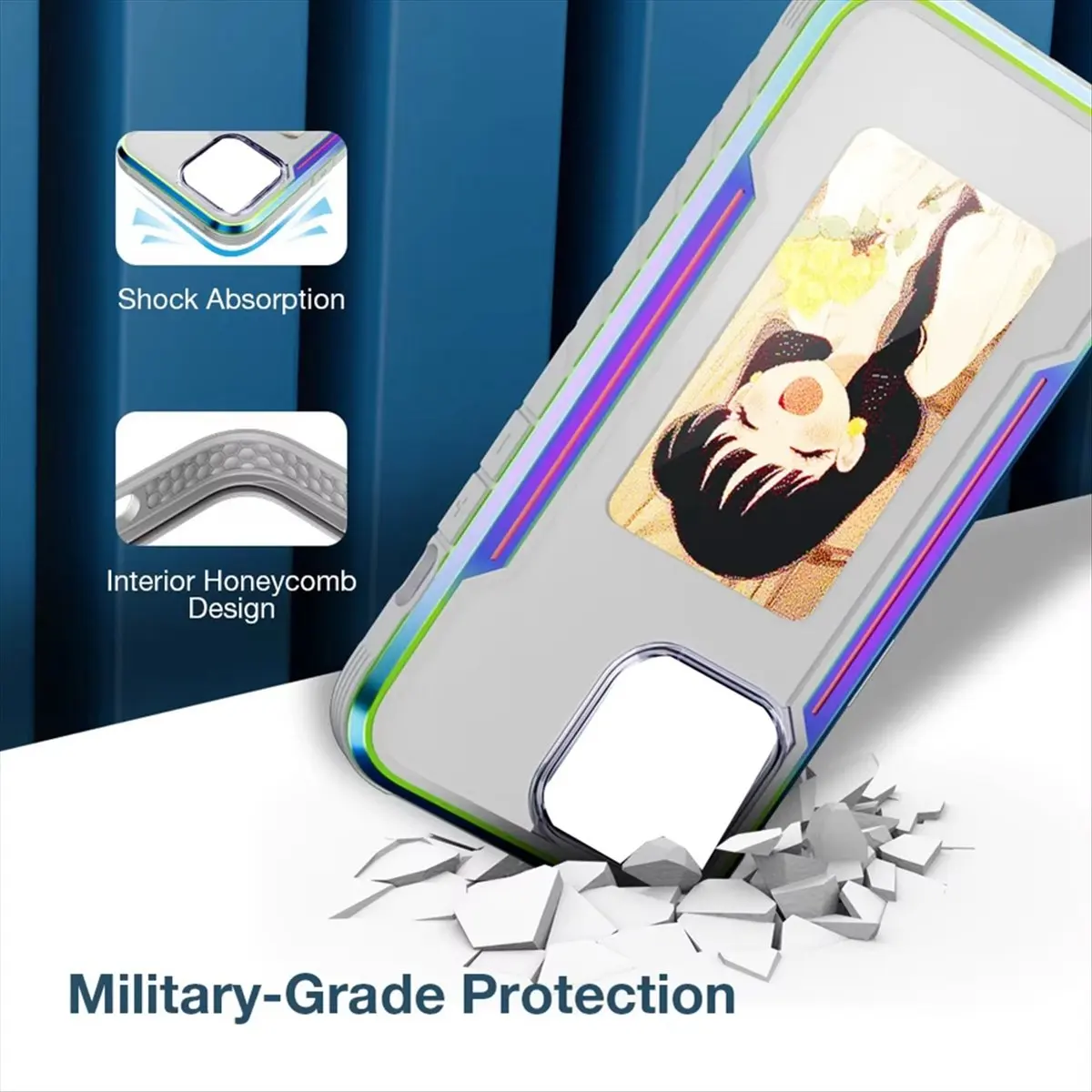 

*BAAY Smart NFC EInk Screen DIY Phone Case Custom Refesh Screen Display Mobile Phone Case Cover for IPhone16 Color