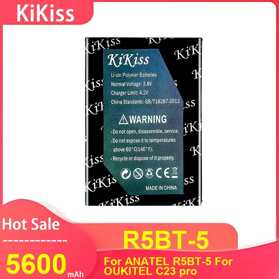 

Аккумулятор для мобильного телефона KiKiss для ANATEL R5BT-5, для OUKITEL C23 pro, аккумуляторы R5BT-5 5600 мАч